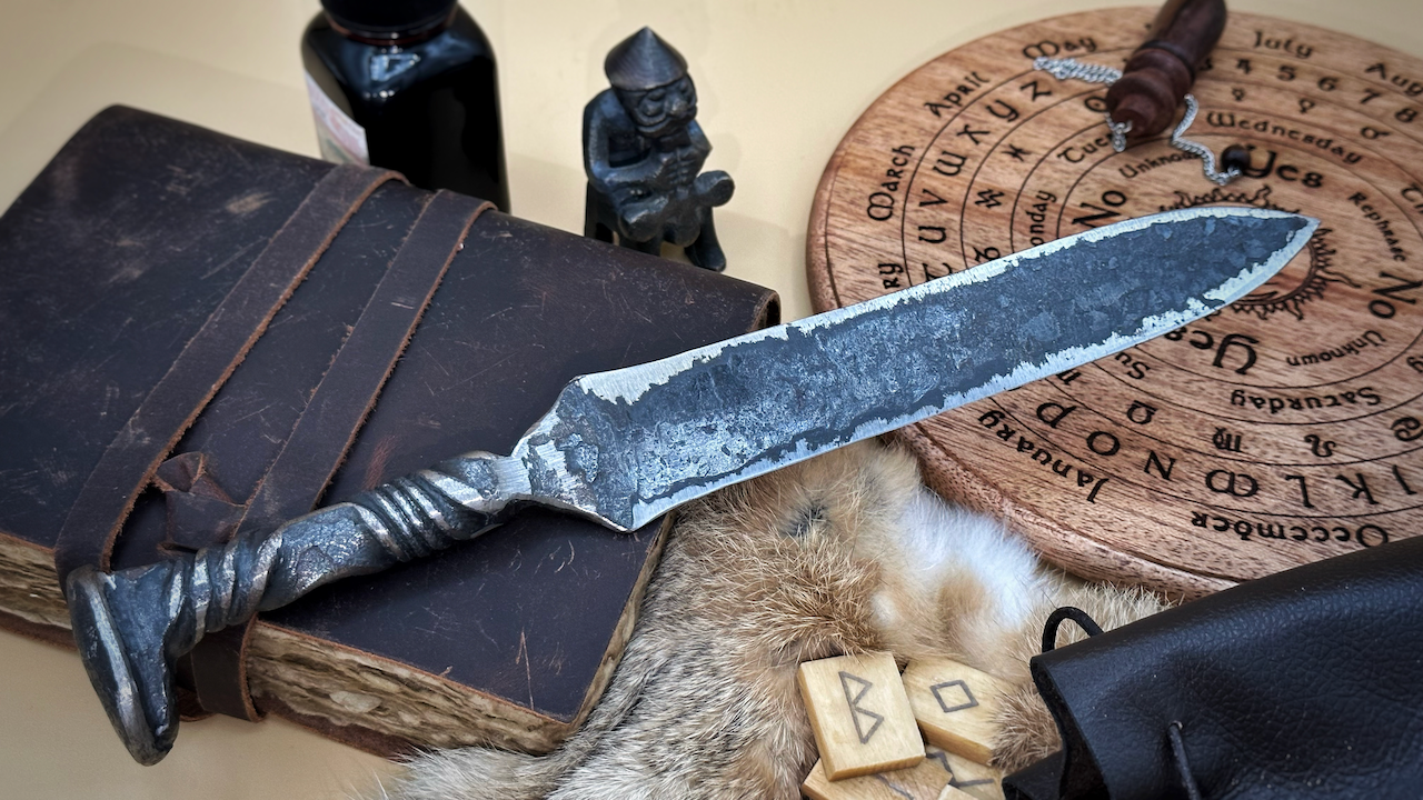 Hand Forged Railroad Spike Athame